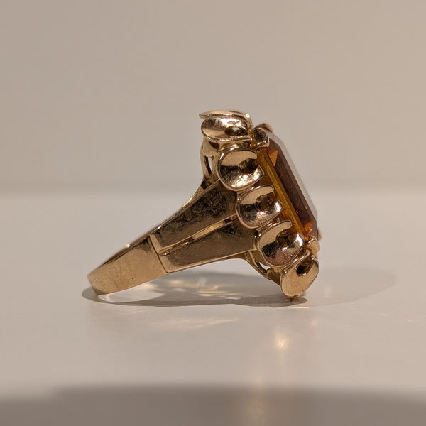 Bague Ancienne Or Jaune 18 K - Taille 58 - 9.63 G