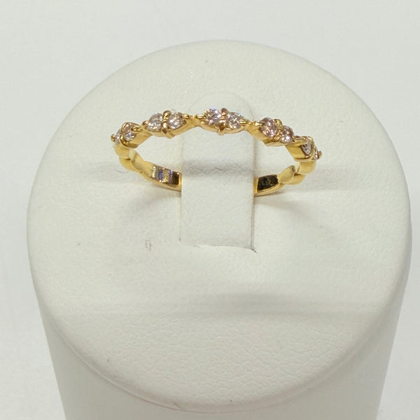 Bague en Or Jaune 18k avec Diamants