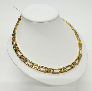 Collier Ras du Cou Or Jaune 18k Maille Fantaisie