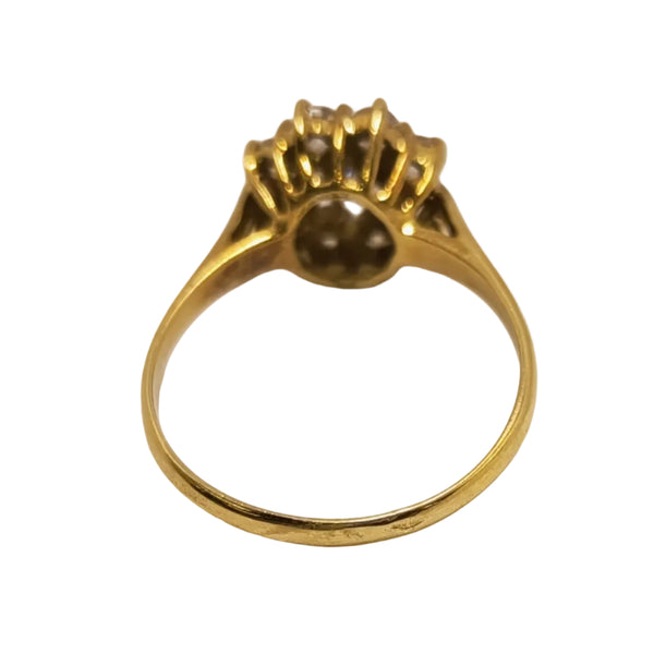 Bague en or jaune et oxyde de zirconium 18