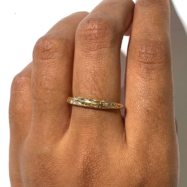 Superbe Bague Ancienne en Or Jaune 18K