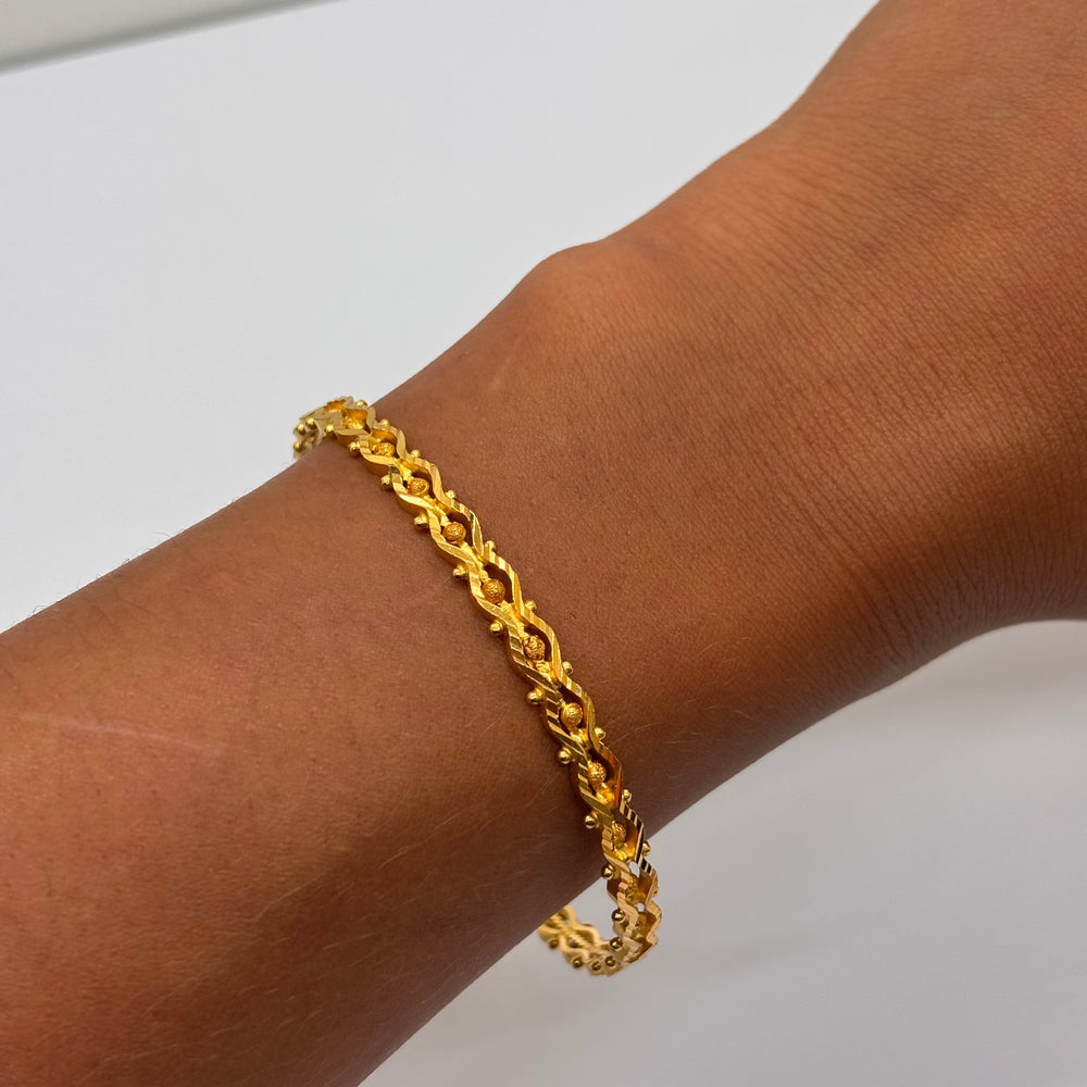 Bracelet jonc en or jaune 22 carats Poids - 13.72 Grs