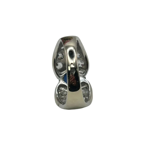 Bague en Or Blanc avec Saphir et Diamants 18k