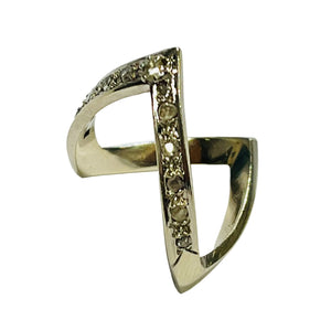 Bague Africaine en or blanc 18 K avec diamants