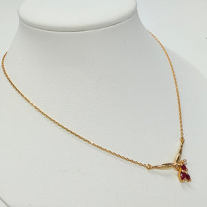 Collier Ras du Cou Or 18 carats avec Rubis et Diamants