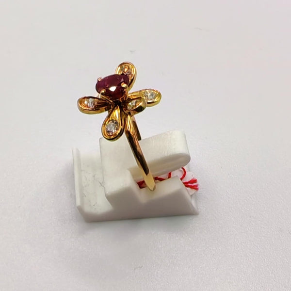 Bague Marguerite en Or Jaune 18 K - Taille 53 - 3.88 G