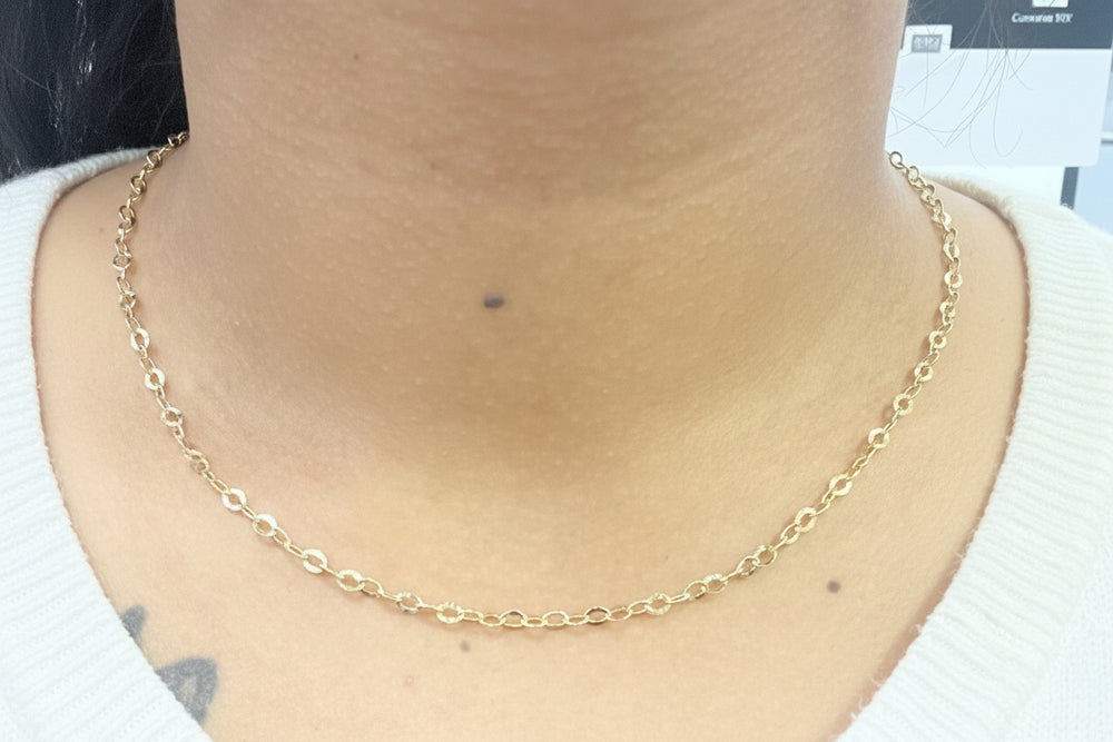 Collier Ras du Cou en Or Jaune 18k - 1.91 G