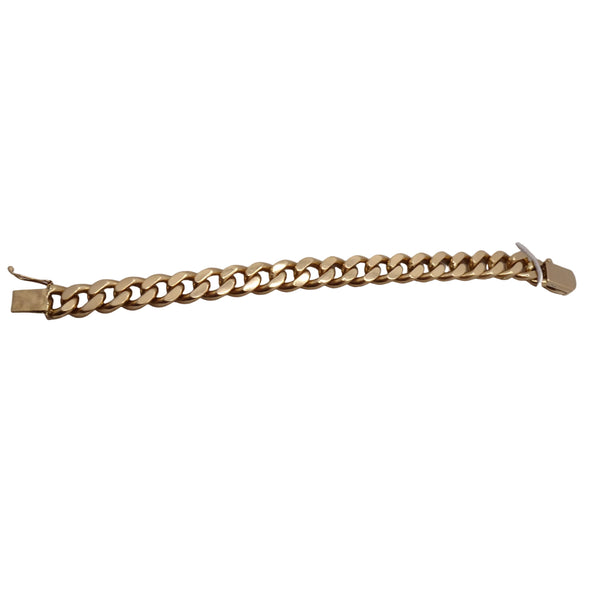 Bracelet en or jaune 18 carats avec gourmette plate