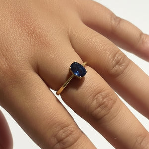 Bague Solitaire en Or jaune 18 K - Taille 56 - 3.15 G
