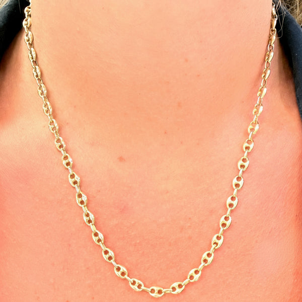 Collier Grain de Café en Or Jaune 18k - 11.76g