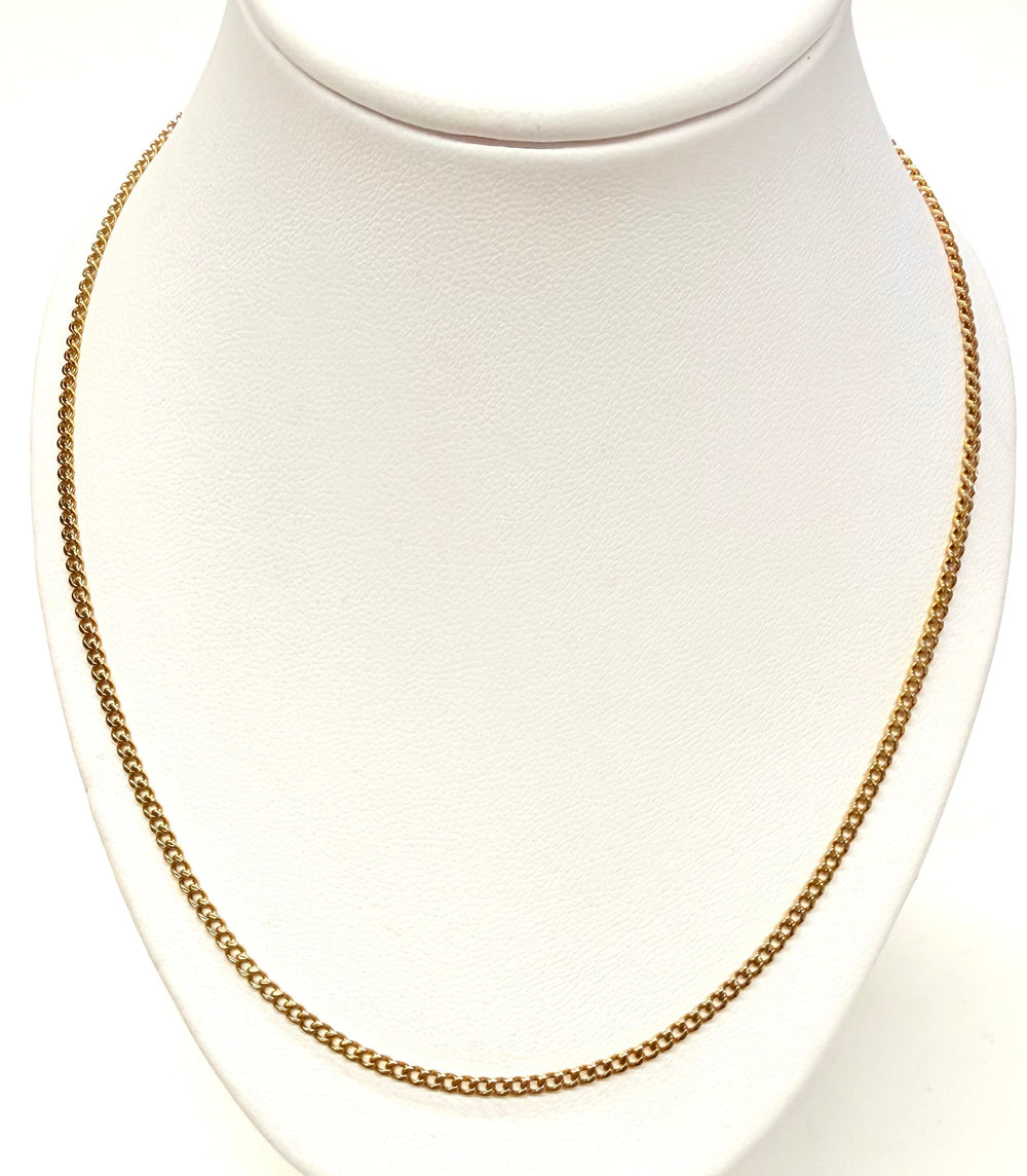 Collier Sautoir en Or Jaune 18k - Maille Forçat Plate