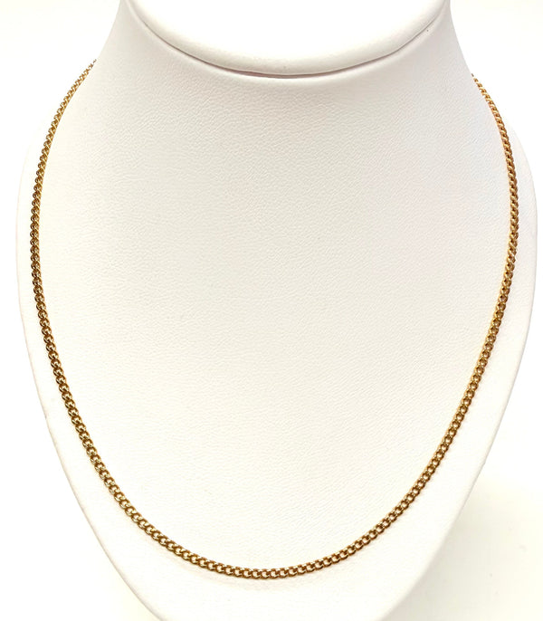 Collier Sautoir en Or Jaune 18k - Maille Forçat Plate