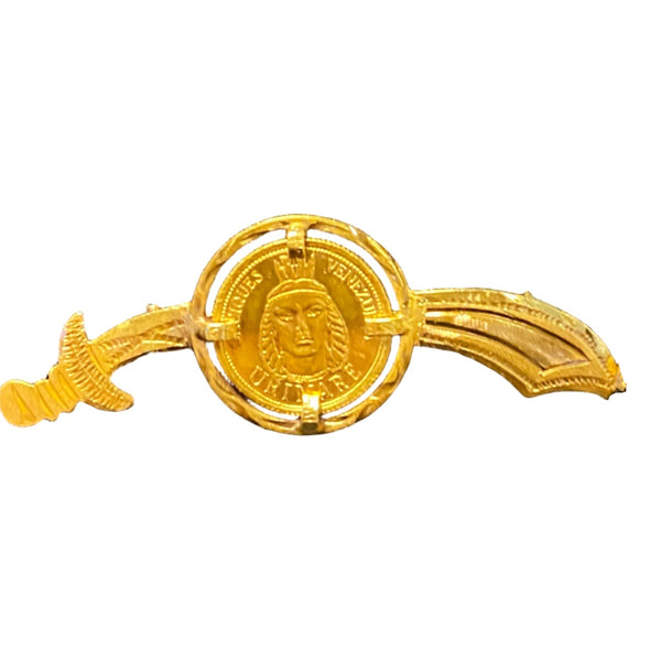 Broche en or jaune 18 carats – 4,8 x 1,7 cm