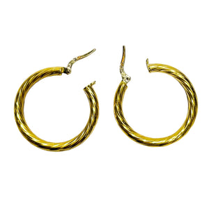 Créoles en Or jaune  18 k avec fermoir cliquets