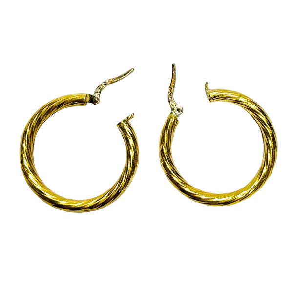 Créoles en Or jaune  18 k avec fermoir cliquets