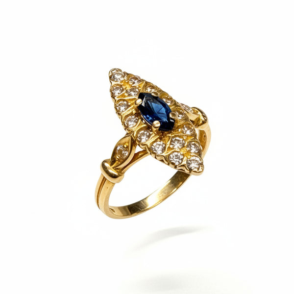 Bague Marquise en Or Jaune 18k - 3.01 G