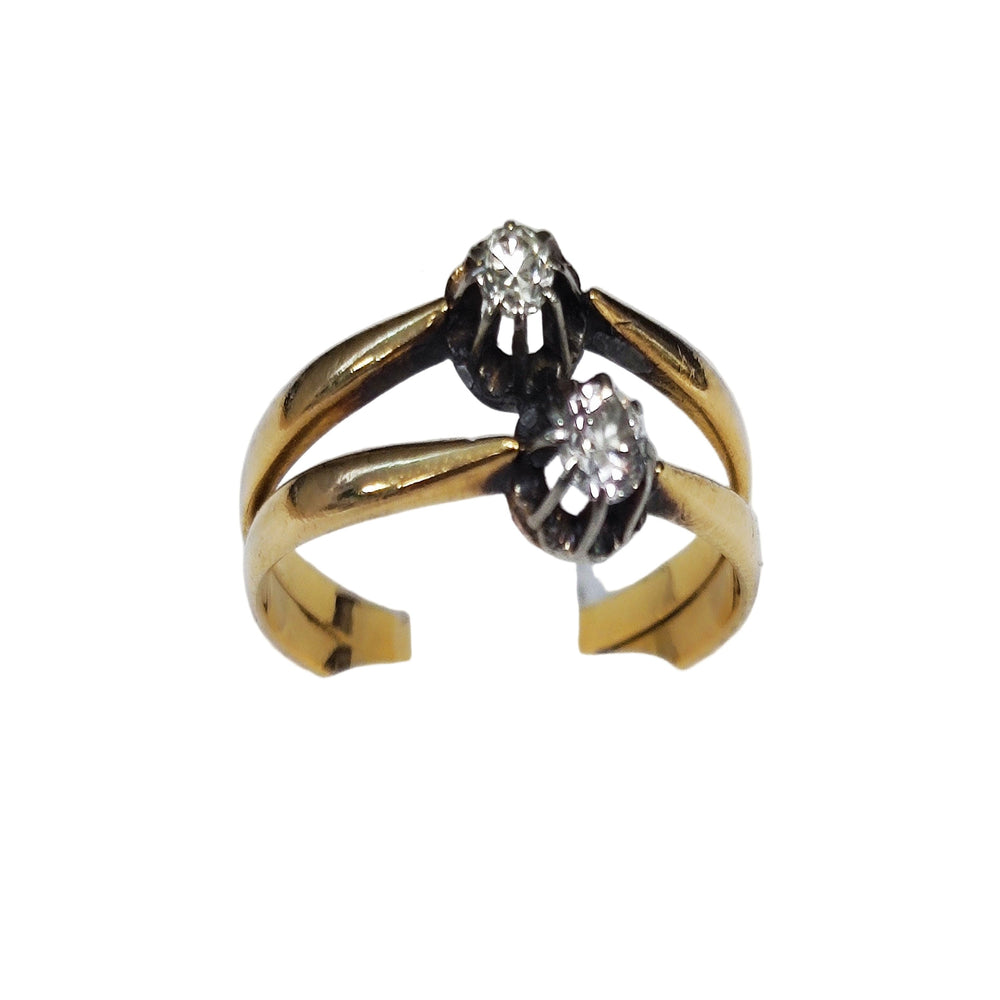 Bagues en Or Jaune 750/1000 avec 2 Diamants