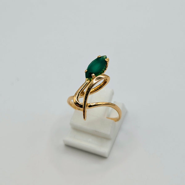 Bague Solitaire Or Jaune 18 K - Taille 53.5 - 2.72 G