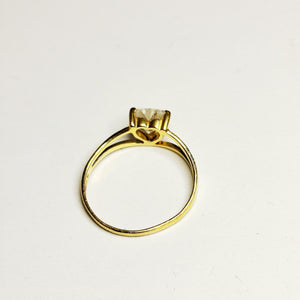 Bague Solitaire en Or Jaune 18 K Taille-52