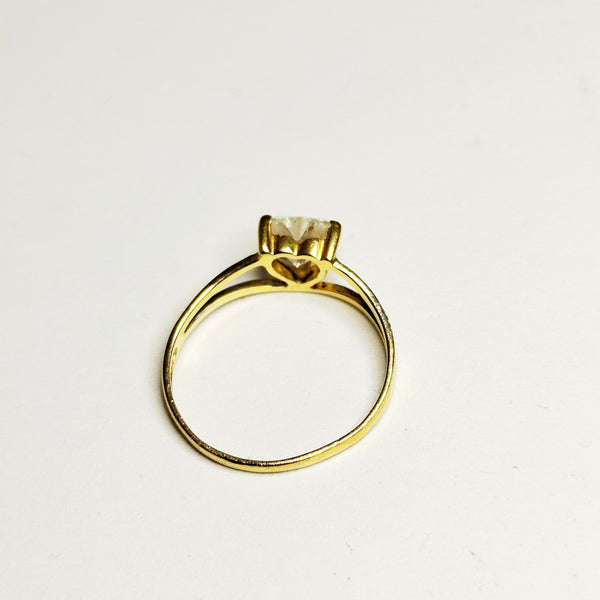 Bague Solitaire en Or Jaune 18 K Taille-52