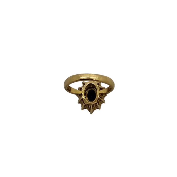 Bague Marguerite Or Jaune 18K - 5.88 G Diamants et Saphir