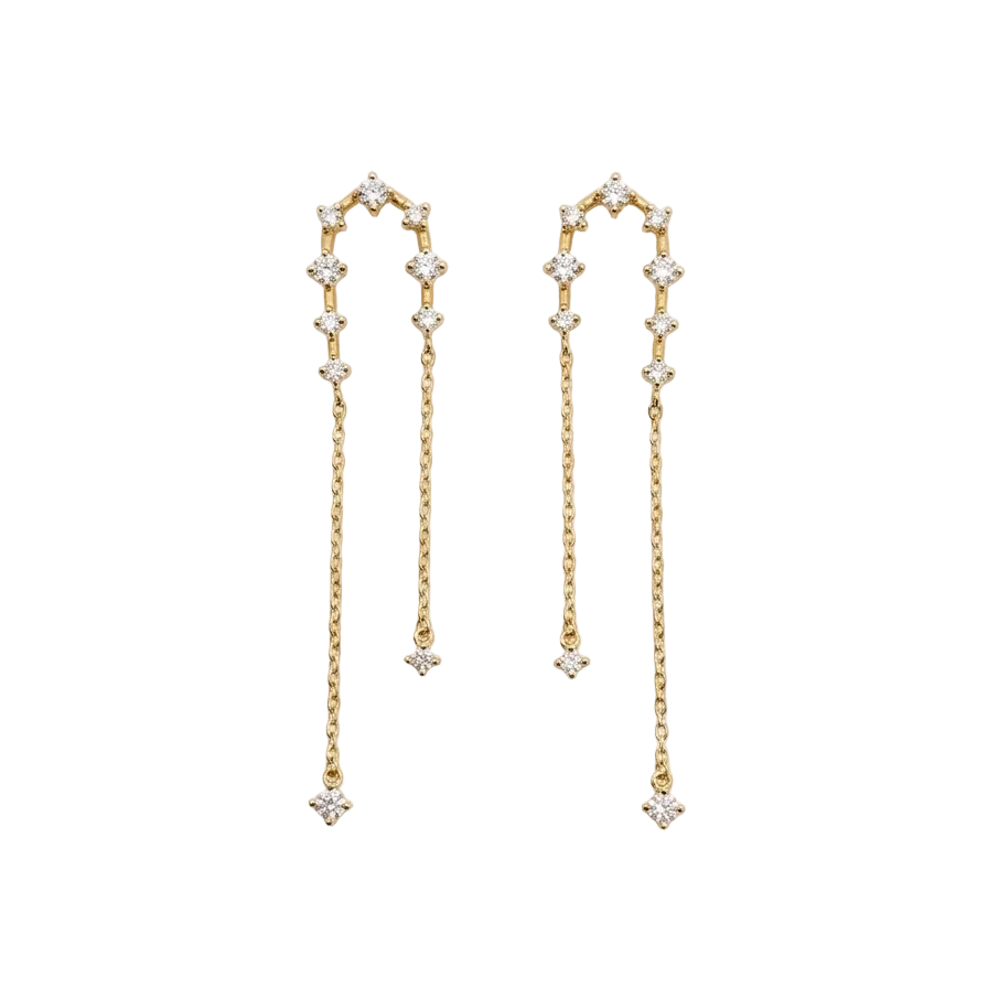 Boucles d'oreilles pendantes en or jaune 18 K - 1.28 G