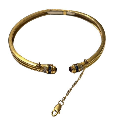 Bracelet Jonc en Or Jaune Diamants 18K - 19.35 Grs