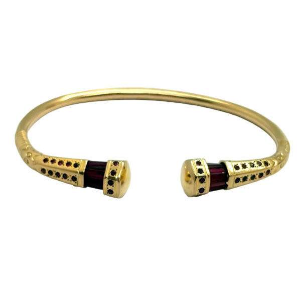 Jonc Bracelet Or Jaune avec Rubis - 18 carats