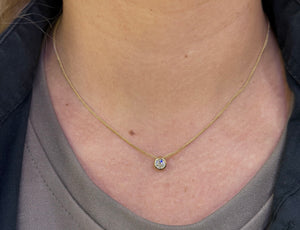 Collier Princesse en Or Jaune 18K & Diamant 0.40ct