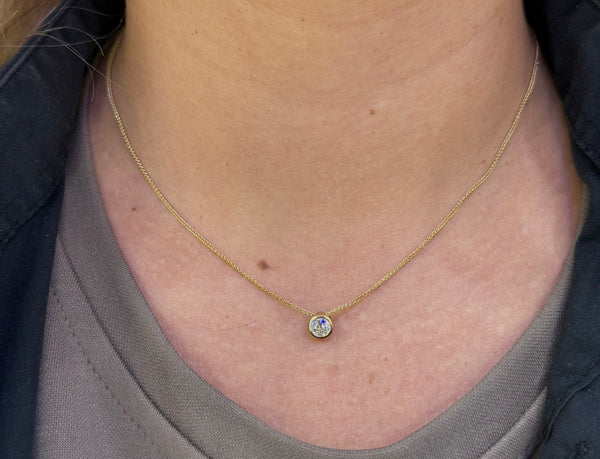 Collier Princesse en Or Jaune 18K & Diamant 0.40ct