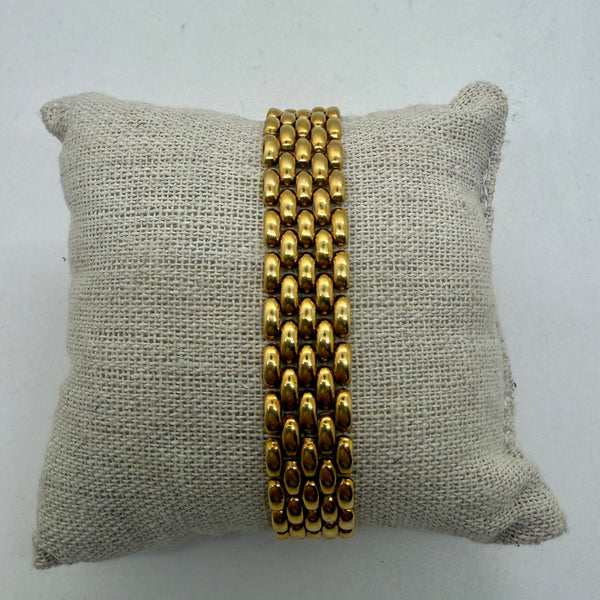 Bracelet Vintage Maillon Grain de Riz en Or Jaune 750/1000 - 22.36 Grs