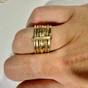 Bague Semainier Or Jaune 18K - 9.23 Grs - Taille 60