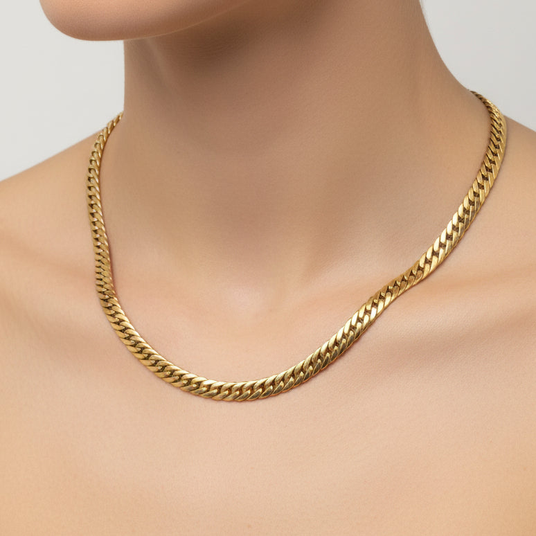 Chic Collier Ras du Cou Anglaise Or Jaune 18