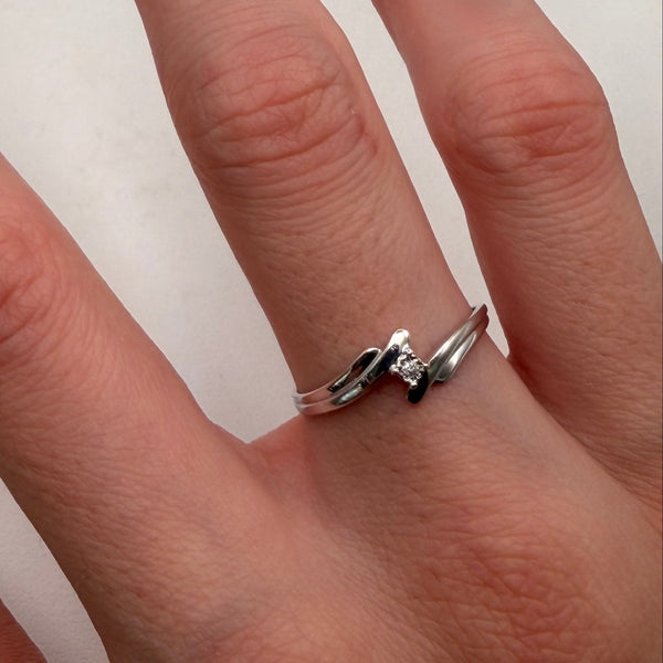 Solitaire Or Blanc 750, Oxyde de Zirconium