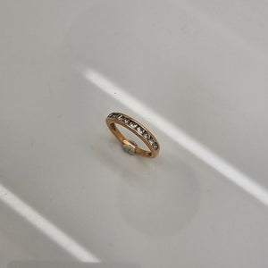 Bague Demi Tour en Or Rose 18K - Diamants - Taille 51 - 3G