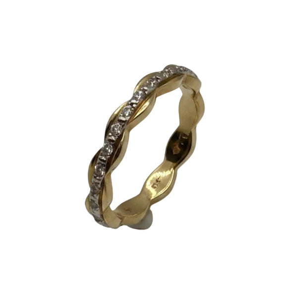 Bague Alliance Or Jaune et Blanc 18K