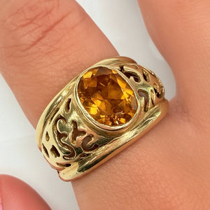 Bague Citrine en Or Jaune 18K