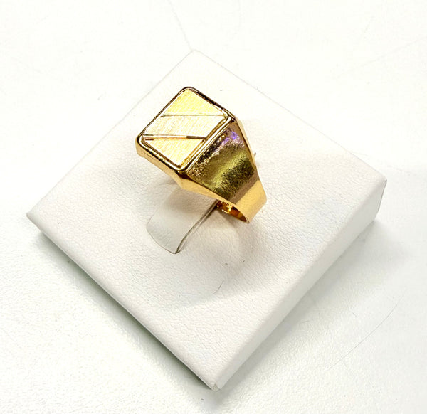 Bague Chevalière en Or Jaune 18K Taille-58