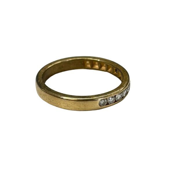 Demi Tour en Or Jaune 18K avec 9 Diamants