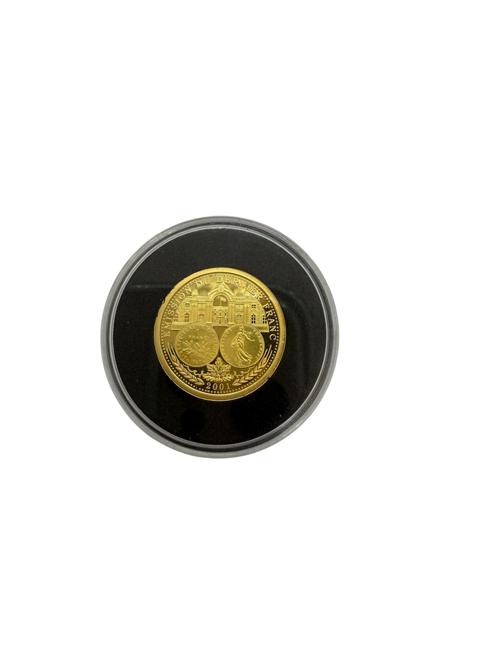 Pièce d'émission du dernier franc 2001 en or jaune