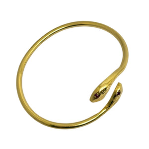 Bracelet Jonc en or jaune avec 4 Rubis 18 K - 10.71 Grs