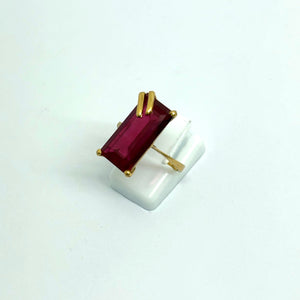 Bague Rubis en Or Jaune 18k - 4.50 G - Taille : 53