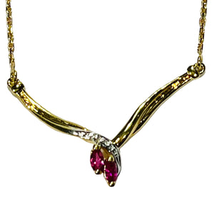 Collier Princesse Or 750/1000 avec Rubis
