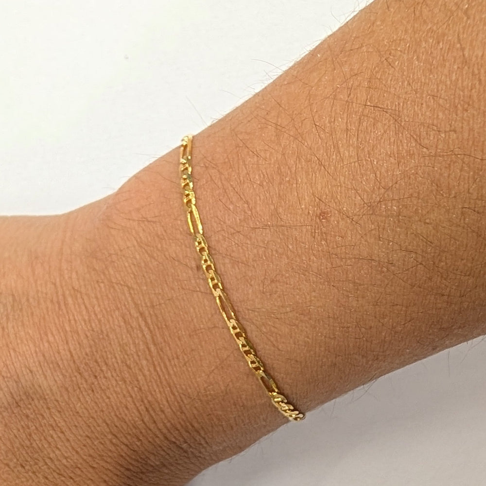 Bracelet Maille Figaro Or Jaune 18K 2.06 Grs