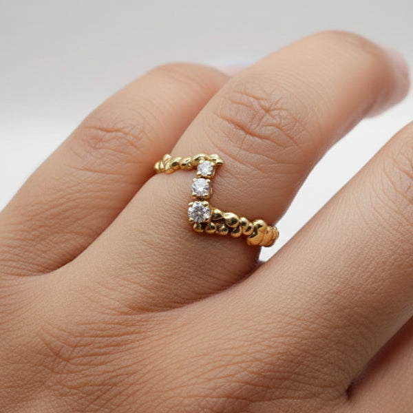 Bague en Or Jaune Diamants 18k - 3.21 G