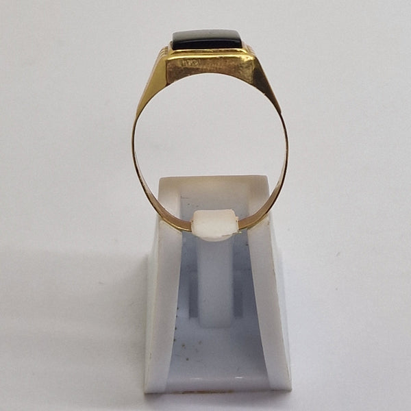 Chevalière en Or 18K avec Onyx - Taille 65