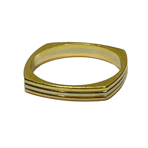 Bague 3 or 750/1000 Carré Sans Pierres