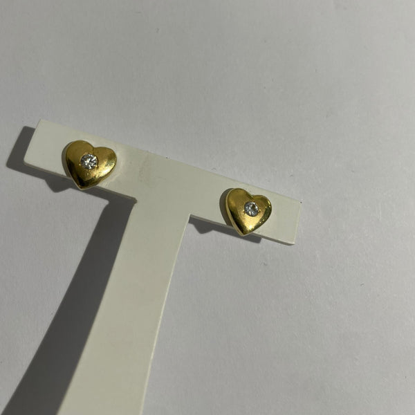 Boucles d'oreilles en Or Jaune 18K Coeur