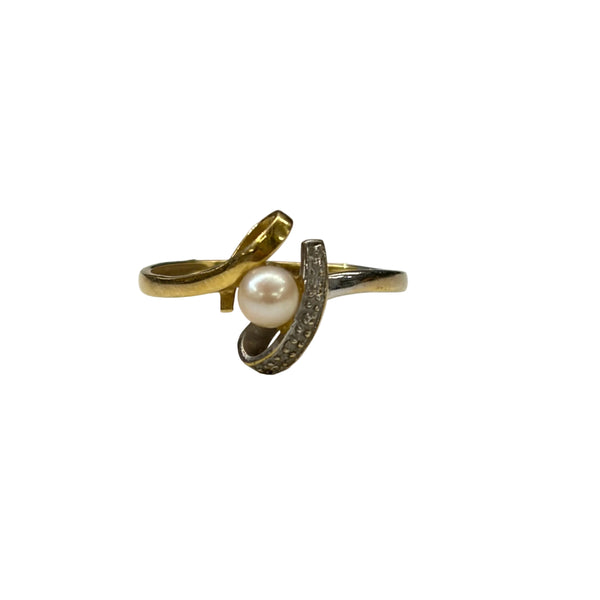 Bague Empierrée en Or Jaune et Gris 18K