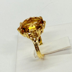 Bague avec Citrine Naturelle en Or Jaune 18K
